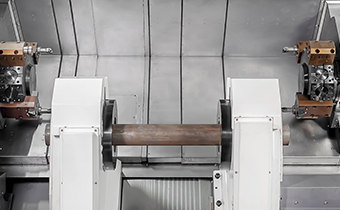 Oblique Double Head CNC Lathe+Truss Robot